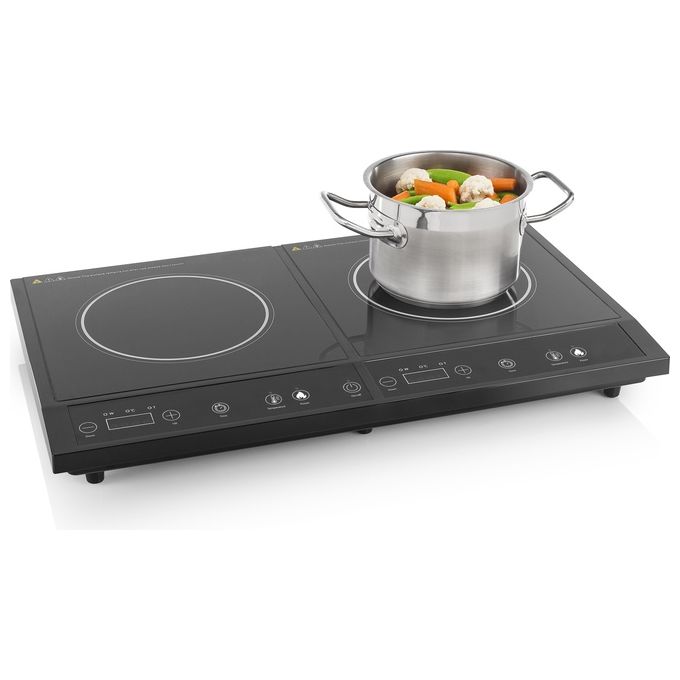 Tristar IK-6179 Piastra di Cottura a Induzione con 2 Piastre e 8 Livelli di Potenza e Display LCD da 68 cm in Nero