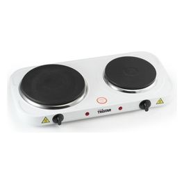 Piastra Elettrica 2 Bruciatori 2 Termostati Bianco