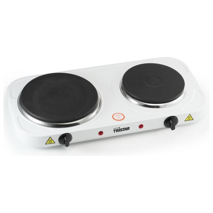 Tristar Piastra Elettrica 2 Bruciatori 2 Termostati Bianco