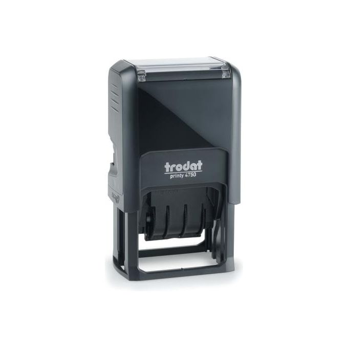 Trodat 4750-L2 Printy Timbro Datario Autoinchiostrante Testo PAGATO Formato Data GG MMM AAAA Altezza Carattere 4 mm Impronta 41x24 mm Inchiostro Bicolore Blu Rosso colore Rosso