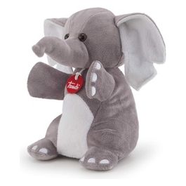 Peluche Puppets Marionetta Elefante Grigio e Bianco