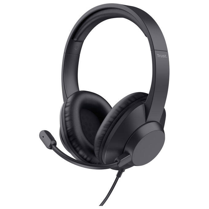 Trust 25461 Ayda Max Cuffie PC USB Over-Ear Cablate per Ufficio Microfono con Mute Plug and Play colore Nero