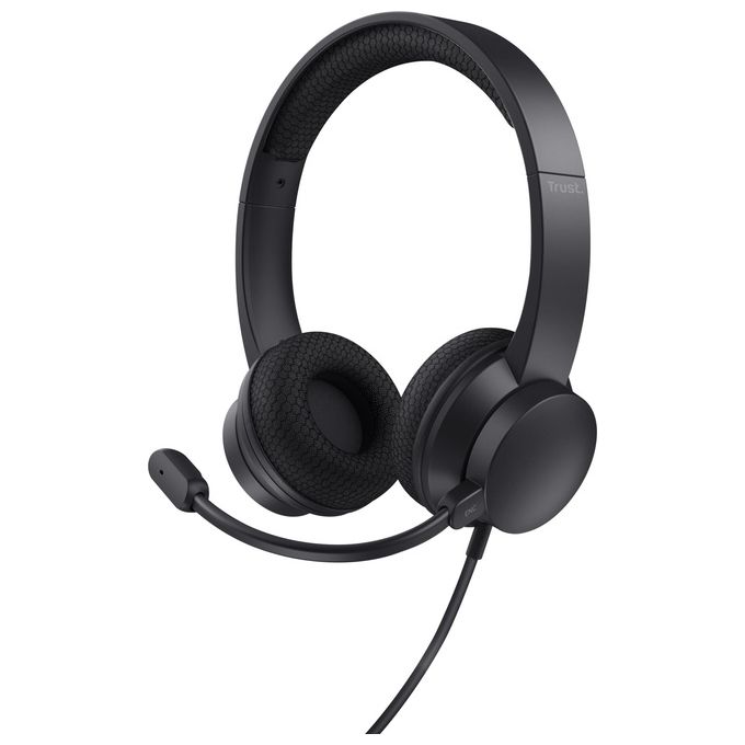 Image of Trust Ayda USB Cuffie con Microfono ENC Cancellazione del Rumore Mic Noise Cancelling 65% Plastica Riciclata Auricolari con Filo 180 m Headphones On-Ear Cablato per PC Laptop Mac - Nero