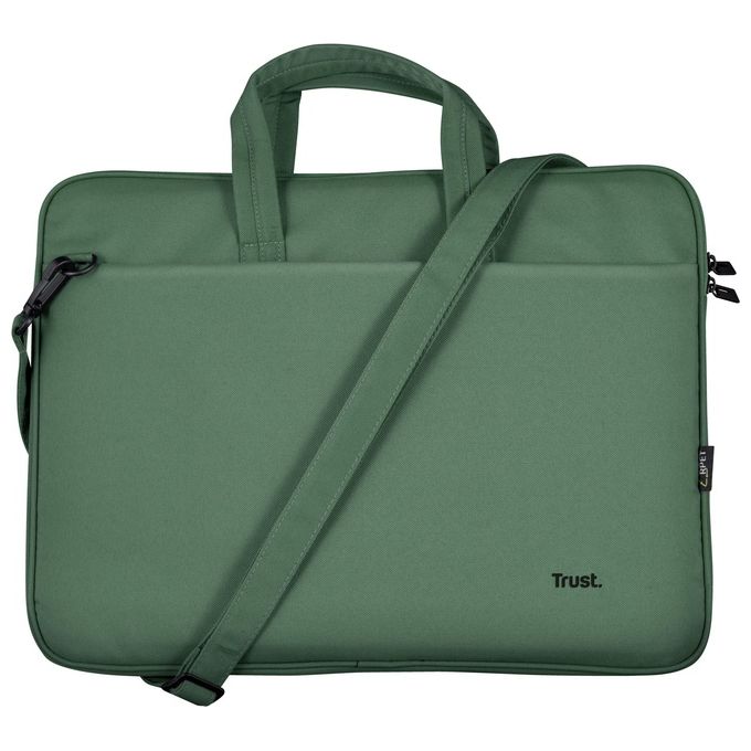 Trust 24450 Bologna Borsa per Notebook 16'' Poliestere Riciclato 2 Scomparti Tracolla Regolabile colore Verde