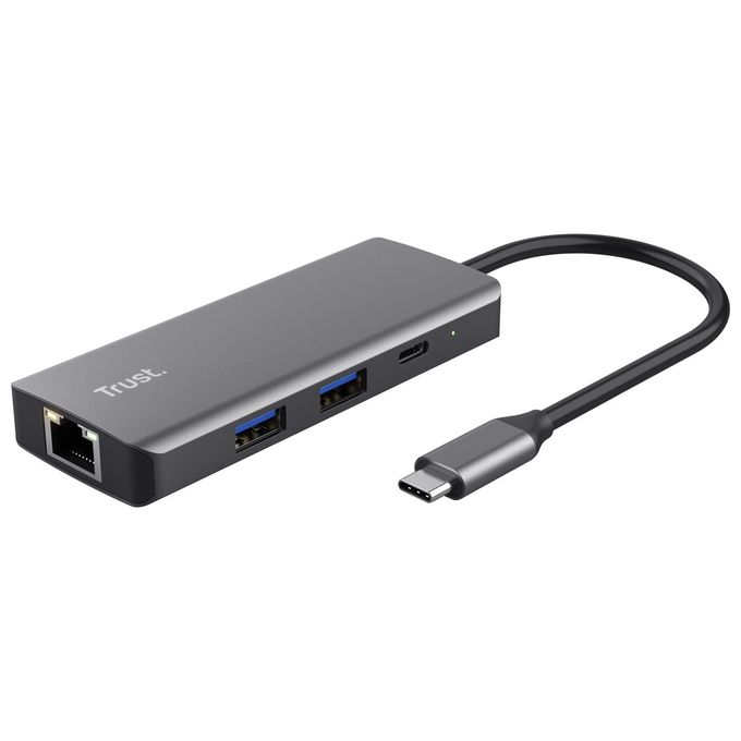 Trust Dalyx Adattatore Multiporta USB C 6-in-1 Argento