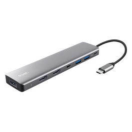 DALYX Adattatore Multiporta 7-in-1 USB-C HDMI DisplayPort Argento Alluminio