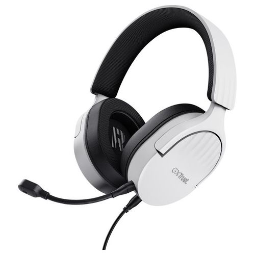 Trust Gaming GXT 489W Fayzo Cuffie Gaming per PC PS5 PS4 Xbox Series X|S Switch Mobile Jack Audio 3.5 mm 35% Plastica Riciclata Over-Ear Cuffie con Microfono Noise Cancelling - Bianco