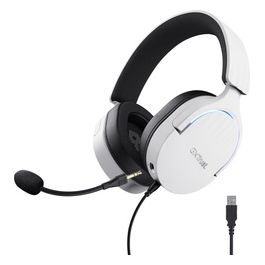 Trust Gaming GXT 490W Fayzo Cuffie Gaming USB con Audio Surround 7.1 Driver 50mm Cavo 2mt Bianco