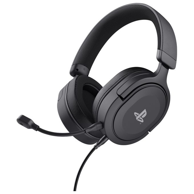 Image of Trust Gaming GXT 498 Forta Cuffie Ecosostenibile PS5 e PS4 con Licenza Ufficiale PlayStation 5 Over-Ear Cavo da 1.2mt Microfono Staccabile Jack Audio 3.5mm Nero