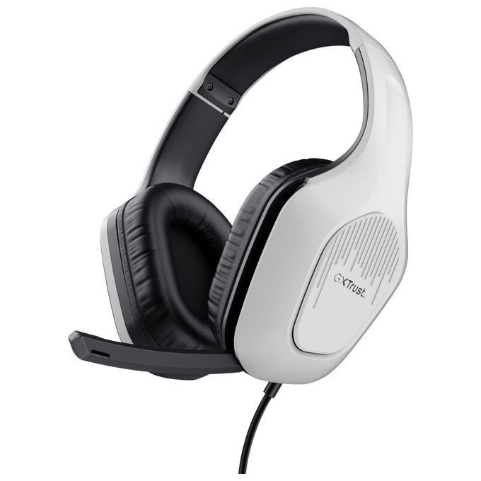 Image of Trust Gaming GXT 415W Zirox Cuffie Gaming Leggere con Driver da 50 mm per PC, Xbox, PS4, PS5, Switch, Mobile, Jack Audio 3.5 mm, Cavo 2m, Cuffie con Microfono Over-Ear - Bianco