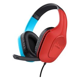 GXT 416S Zirox Auricolare Cablato a Padiglione da Gaming Nero/Ciano/Rosso