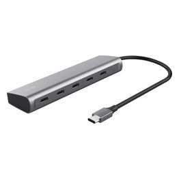 Trust Halyx 5 Porte Hub USB C 4x USB-C e Porta di Alimentazione PD 100W Argento