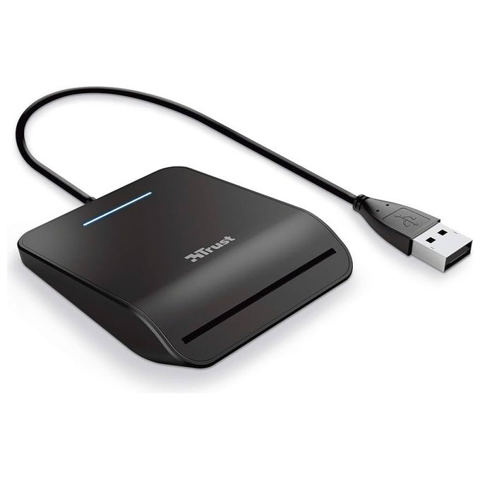 Trust, Lettore Smart Card DNI, USB-C, Nero, Compatto