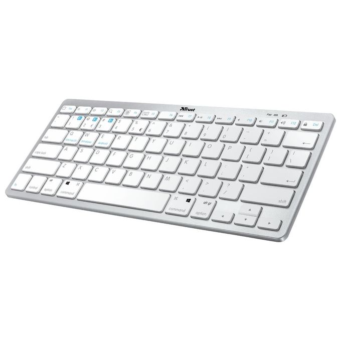 Image of Trust Nado Tastiera Ultrasottile Wireless Bluetooth per PC-Smart Triplo Pairing Tasti Isolati a Profilo Ribassato 12 Tasti Funzione Multimedial