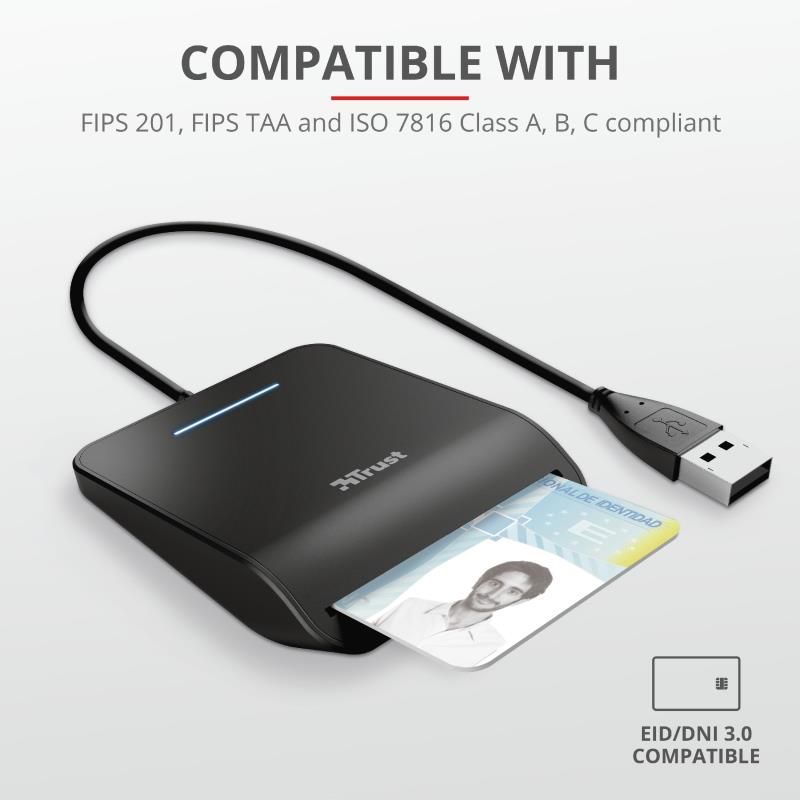 Trust Primo Lettore di DNI Interno Nero CardBus+Usb 2.0