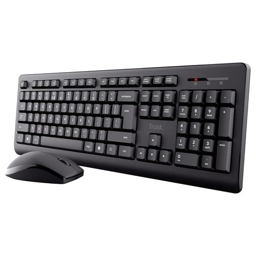 Primo Set Tastiera e Mouse Wireless Italiano QWERTY Nero