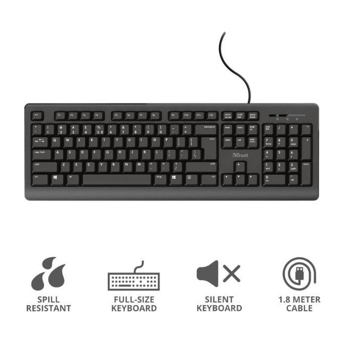 Trust Primo Silent Keyboard Versione Russa