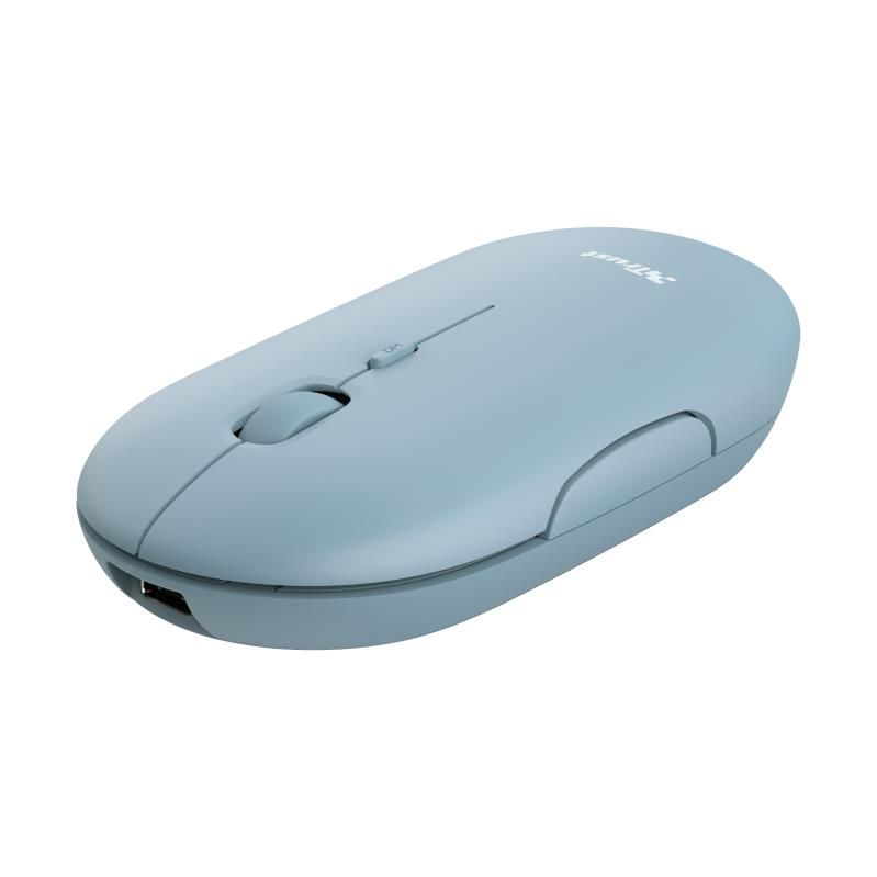 Trust Puck Mouse Wireless Ricaricabile Bluetooth Blu