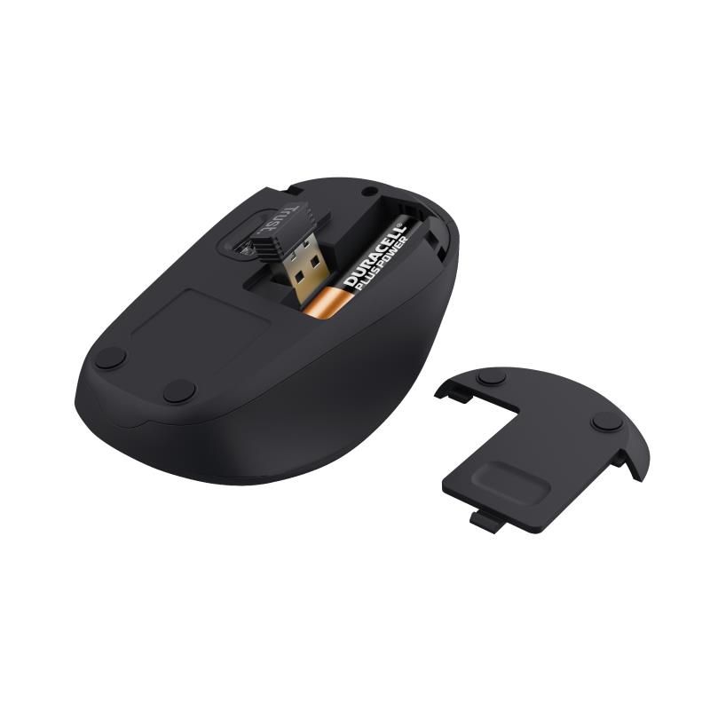 Basics - Mouse senza fili per computer, con microricevitore, rosso