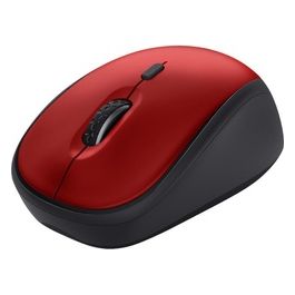 Trust Yvi Mouse Mano Destra RF Wireless Ottico 1600 DPI Nero/Rosso