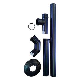 Pronto-Pellet Kit – Kit tubi per stufa a pellet diametro 8 cm, include tubo 100 cm, tubo 50 cm, gomito a 90°, derivazione a T, rosone e guarnizione, colori: smaltato