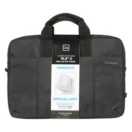 Tucano Kit Borsa e Mini Stand Borsa Nera fino a 15.6" con Coppia Mini Stand Adesivi per Laptop