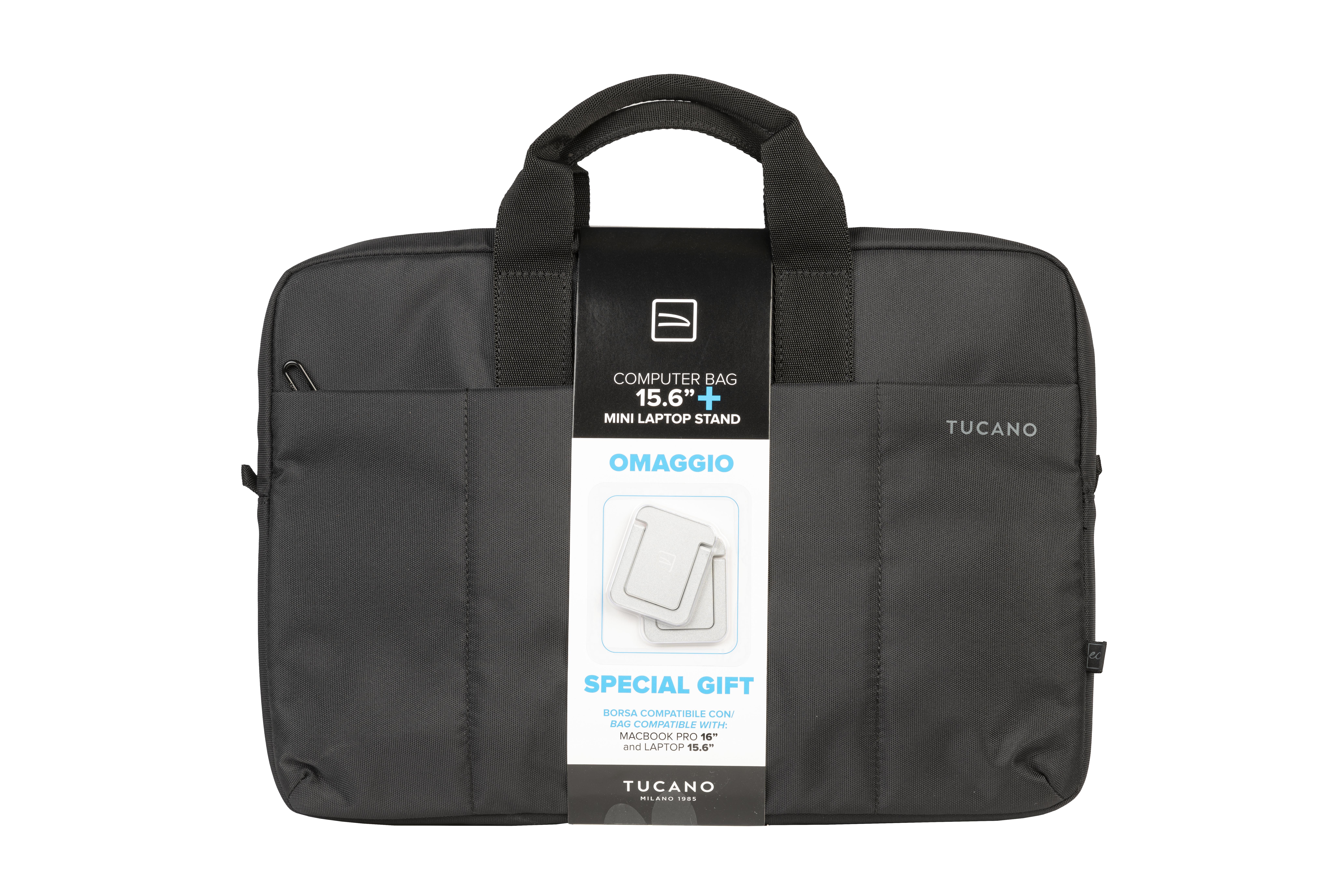 Tucano Kit Borsa e Mini Stand Borsa Nera fino a 15.6\
