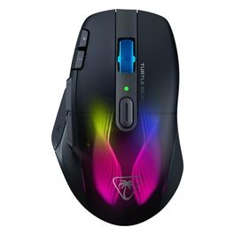 Kone XP Air - Mouse da gioco wireless RGB ergonomico personalizzabile sensore ottico a 19K DPI 100 ore di batteria e base di ricarica - Nero