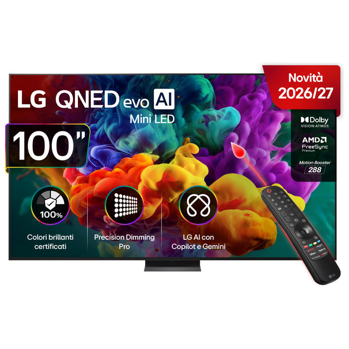 LG 100QNED87B6.API QNED87B TV 4K QNED MiniLED Dolby Vision HDR10 Pro VRR 144Hz colore Nero