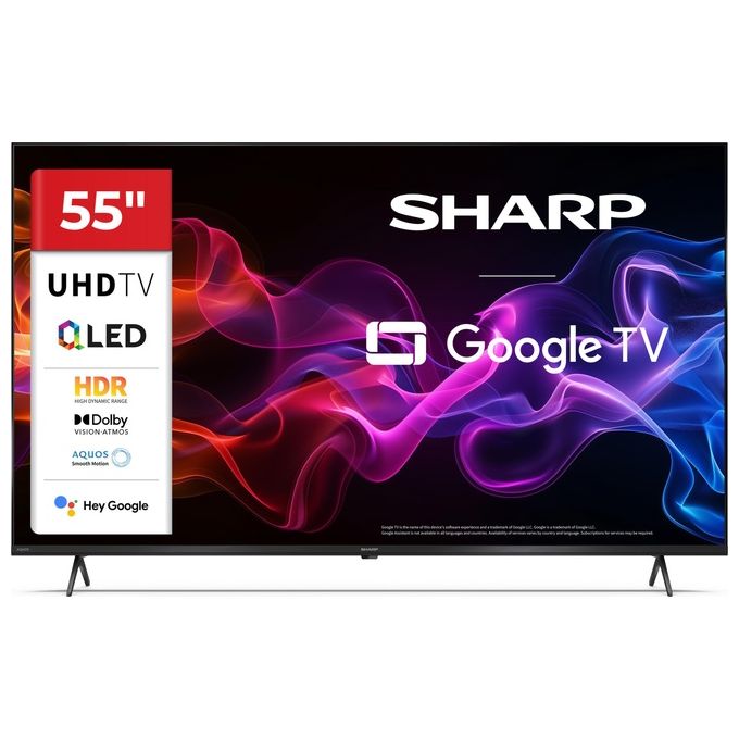 Sharp 55HP5265E Smart TV QLED 4K Ultra HD Google TV con HDR Dolby Vision e modalita' gioco colore Nero