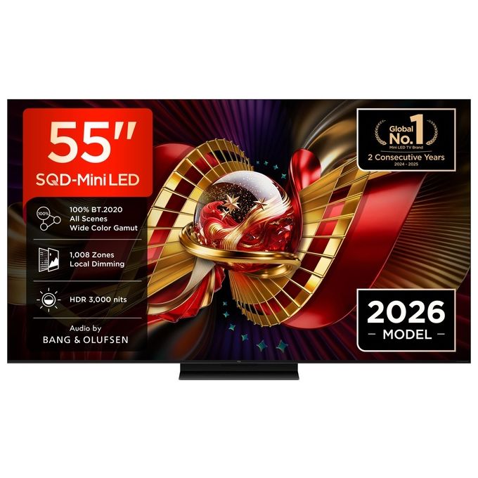 TCL 55C8L C8L TV 55'' 4K UHD SQD-Mini LED 144Hz Google TV Dolby Vision Atmos Audio Bang and Olufsen colore Nero