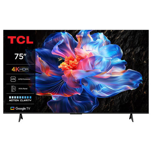 Smart TV QLED 75T69C da 75 pollici (190.5 cm) con risoluzione 4K Ultra HD, sistema Google TV e supporto Dolby Vision e Dolby Atmos per unesperienza immersiva.