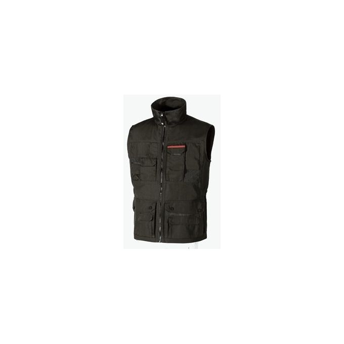 U-Power Gilet da lavoro multitasche FIRST Black Carbon taglia XL