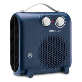 Crux Dual Blue Stufa Elettrica Basso Consumo 2000W 3 Livelli di Potenza Termostato Regolabile Termoventilatore con Maniglia da Trasporto