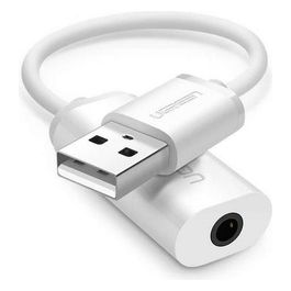 Ugreen Adattatore Usb 2.0 a 3.5mm TRRS Jack AUX Cuffie e Microfono Bianco