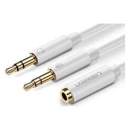 Cavo Audio 3.5mm Femmina a 2 Maschio Case Abs Bianco