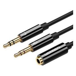 Cavo Audio 3.5mm Femmina a 2 Maschio Case Abs Nero