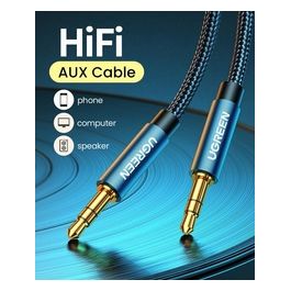 Cavo Audio 3.5mm Maschio a 3.5mm Maschio Placcato in Oro con Case in Metallo 3mt Blu