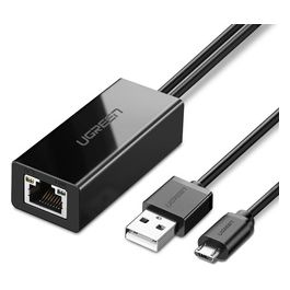 Ugreen Ethernet Adattatore per Tv / Chromecast Micro-Usb su Rj45