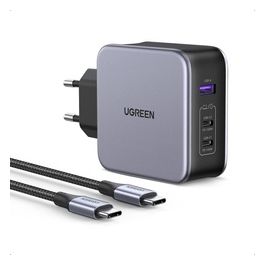 Ugreen Nexode Usb-A2*Usb-C 140W GaN Caricabatterie Rapido USB-C Cavo 2mt