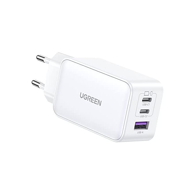 Ugreen Nexode USB-A2*USB-C 65W GaN Tech Fast Caricabatterie Bianco