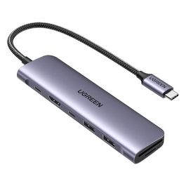 Ugreen Revodok Hub Usb C Hdmi Adattatore Usb C a Usb C e 2 Usb a 3.0 Lettore Schede Sd Tf Carica PD 100w