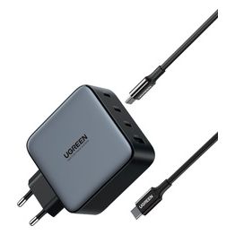 Ugreen Usb-A 3xUsb-C 100w Gan Caricabatterie da Parete Usb C con Cavo Nero