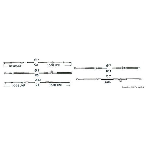 Ultraflex Cavo telecomando C14 da 8'' 