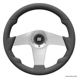 Volante Pianosa nero 350mm razze argento 