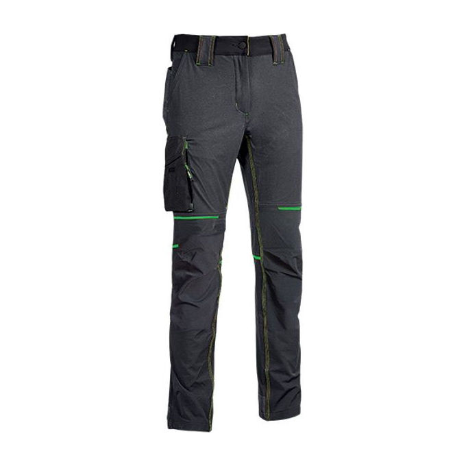 U-Power Pantalone Grigio/Verde Taglia M World