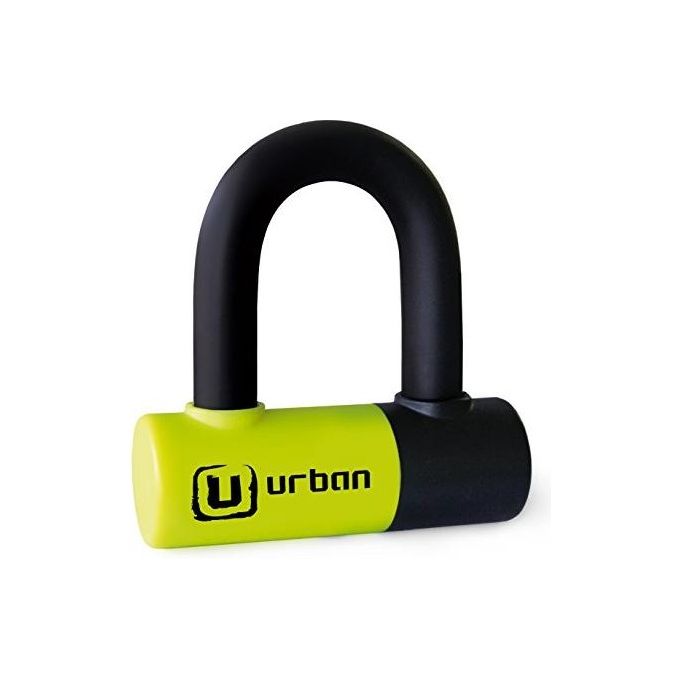 Urban Security Lucchetto antifurto mini ad U diametro 14 mm dimensioni 40x60 mm colore nero-giallo