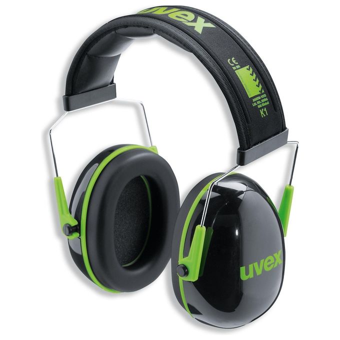 Uvex 2600001 K-Series Cuffie Protettive Antirumore SNR 28 dB EN 352-1 colore Nero Verde