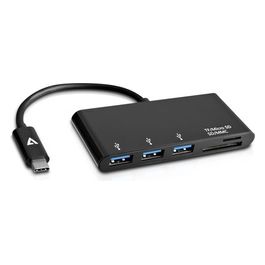 V7 V7UC3U-HUB-BLK-1E Hub 3 Porte Usb 3 Super Usb-c Maschio a 5-in-1 Femmina Nero