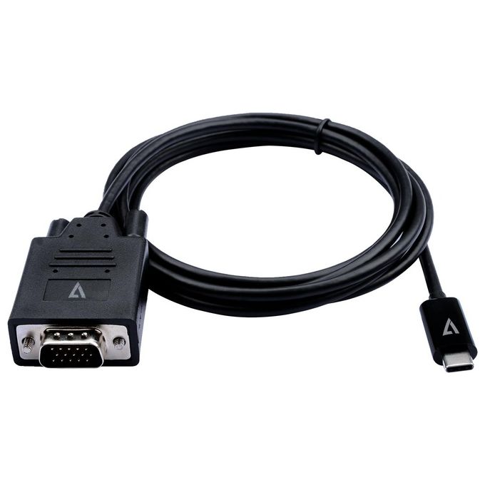V7 V7UCVGA-2M VGA (D-Sub) USB Tipo-C Nero